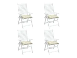 Cojines de silla de jardín 4 unidades tela Oxford crema 40x40x7 cm