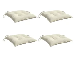 Cojines de silla de jardín 4 unidades tela Oxford crema 40x40x7 cm