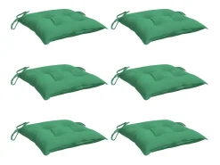 Cojines de silla de jardín 6 unidades tela Oxford verde 40x40x7 cm