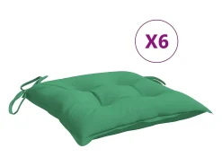 Cojines de silla de jardín 6 unidades tela Oxford verde 40x40x7 cm