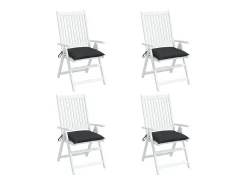 Cojines de silla de jardín 4 unidades tela Oxford negro 40x40x7 cm