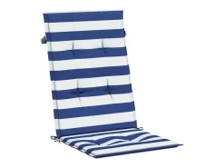 Cojines de silla de respaldo alto 6 unidades tela rayas azul&blanco