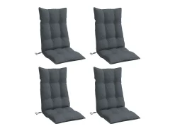 Cojines de silla respaldo alto 4 unidades tela Oxford gris antracita