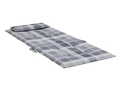 Cojines de silla respaldo alto 6 unidades tela Oxford a cuadros gris