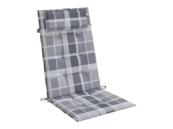 Cojines de silla respaldo alto 6 unidades tela Oxford a cuadros gris