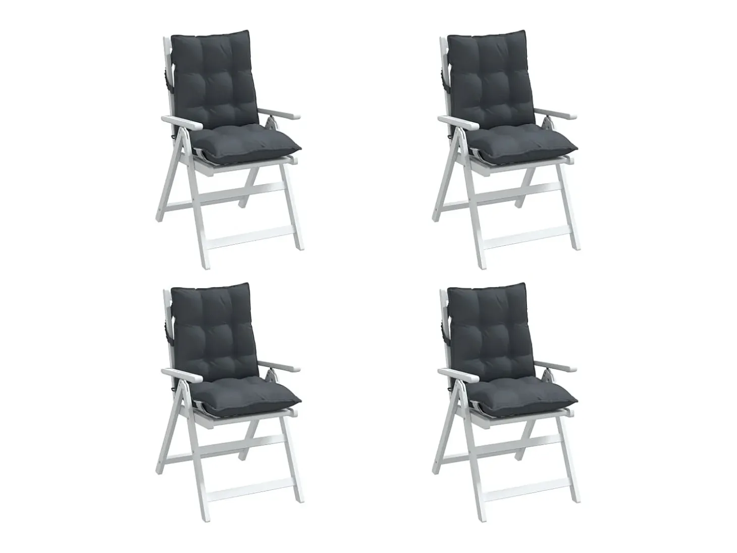 Cojines de silla respaldo bajo 4 unidades tela Oxford gris antracita