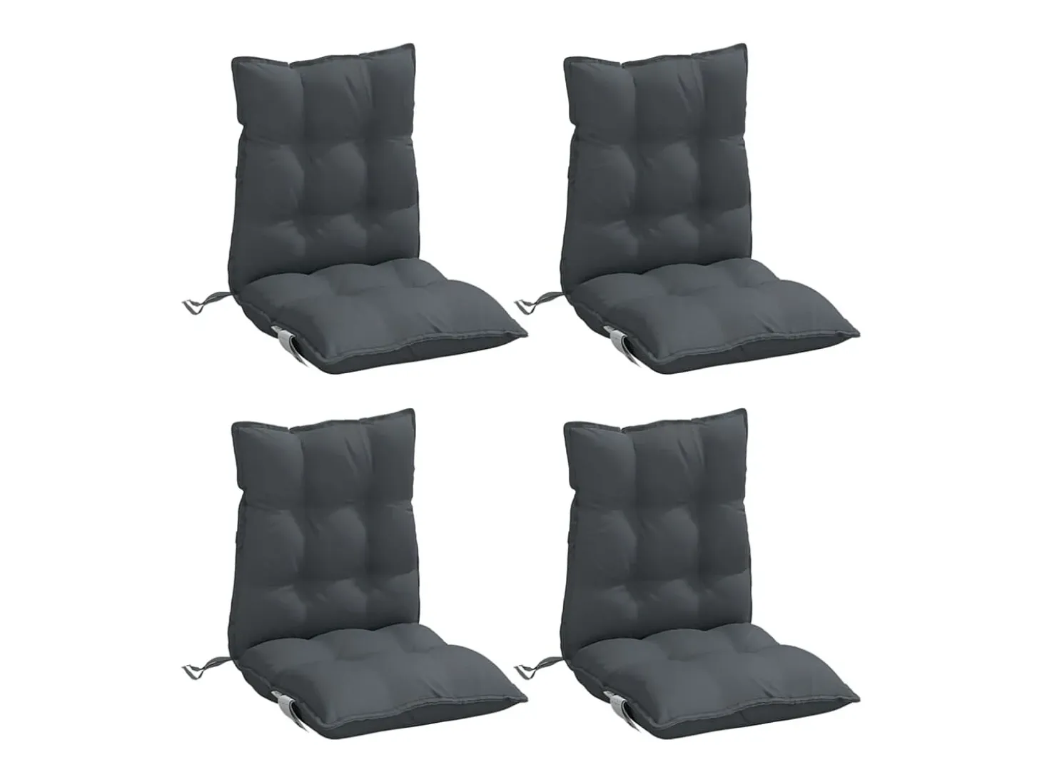 Cojines de silla respaldo bajo 4 unidades tela Oxford gris antracita