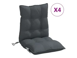 Cojines de silla respaldo bajo 4 unidades tela Oxford gris antracita