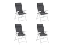 Cojines de silla respaldo alto 4 unidades tela Oxford gris antracita