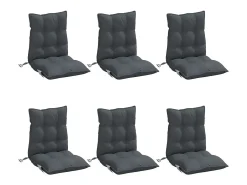 Cojines de silla respaldo bajo 6 unidades tela Oxford gris antracita