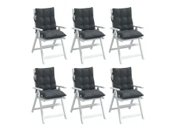 Cojines de silla respaldo bajo 6 unidades tela Oxford gris antracita