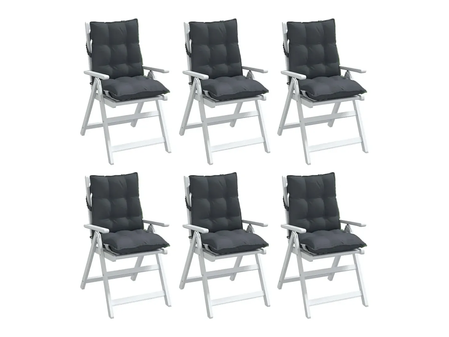 Cojines de silla respaldo bajo 6 unidades tela Oxford gris antracita