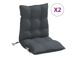 Cojines de silla respaldo bajo 2 unidades tela Oxford gris antracita