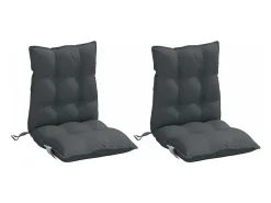 Cojines de silla respaldo bajo 2 unidades tela Oxford gris antracita