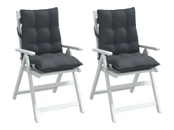 Cojines de silla respaldo bajo 2 unidades tela Oxford gris antracita