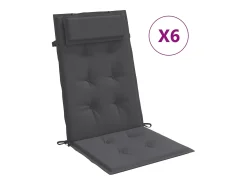 Cojines de silla respaldo alto 6 unidades tela Oxford gris antracita