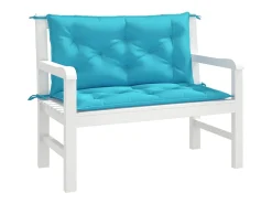 Cojines para banco de jardín 2 uds tela turquesa 100x50x7 cm ES397258