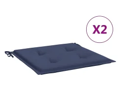 Cojines para muebles palets 2 unidades tela azul marino 40x40x3 cm