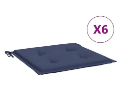 Cojines para muebles palets 6 unidades tela azul marino 50x50x3 cm