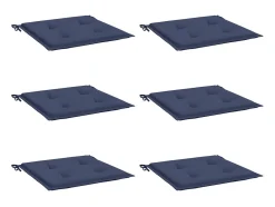 Cojines para muebles palets 6 unidades tela azul marino 50x50x3 cm