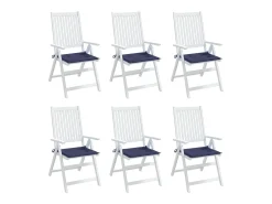 Cojines para muebles palets 6 unidades tela azul marino 50x50x3 cm