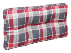 Cojines para palets 2 unidades tela a cuadros rojos