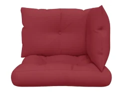 Cojines para palets 3 unidades tela rojo tinto