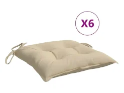 Cojines para palets 6 unidades tela Oxford beige 50x50x7 cm