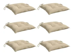 Cojines para palets 6 unidades tela Oxford beige 50x50x7 cm ES929959