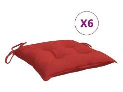 Cojines para palets 6 unidades tela Oxford rojo 50x50x7 cm ES992661