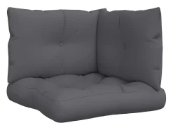Cojines para paletss 3 unidades tela gris antracita
