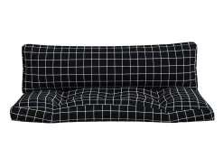 Cojines para palés 2 piezas tela Oxford a cuadros negros ES794446