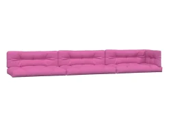 Cojines para palés 7 piezas tela rosa