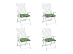 Cojines para silla 4 unidades tela estampado de hojas 50x50x7 cm