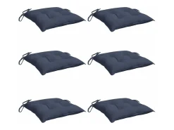 Cojines para silla 6 unidades tela Oxford azul marino 50x50x7 cm