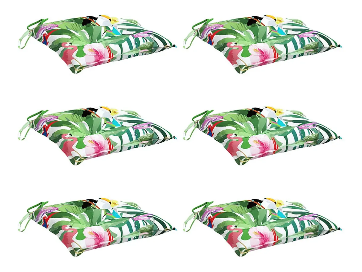 Cojines para silla 6 unidades tela Oxford multicolor 50x50x7 cm