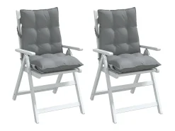Cojines para silla con respaldo bajo 2 unidades tela Oxford gris
