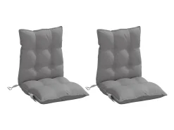 Cojines para silla con respaldo bajo 2 unidades tela Oxford gris