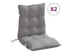 Cojines para silla con respaldo bajo 2 unidades tela Oxford gris