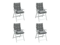 Cojines para silla con respaldo bajo 4 unidades tela Oxford gris