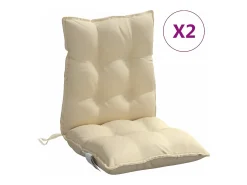 Cojines para silla con respaldo bajo 2 unidades tela Oxford beige