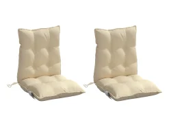 Cojines para silla con respaldo bajo 2 unidades tela Oxford beige