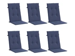 Cojines para silla con respaldo alto 6 unidades tela azul marino