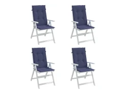 Cojines para silla con respaldo alto 4 unidades tela azul marino