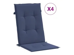 Cojines para silla con respaldo alto 4 unidades tela azul marino