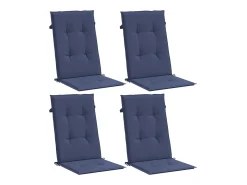 Cojines para silla con respaldo alto 4 unidades tela azul marino