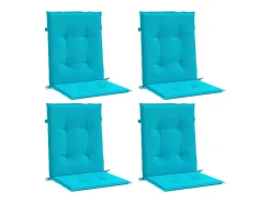 Cojines para silla con respaldo bajo 4 unidades tela turquesa