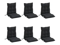 Cojines para silla con respaldo bajo 6 unidades tela Oxford negro