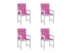 Cojines para silla con respaldo bajo 4 unidades tela rosa
