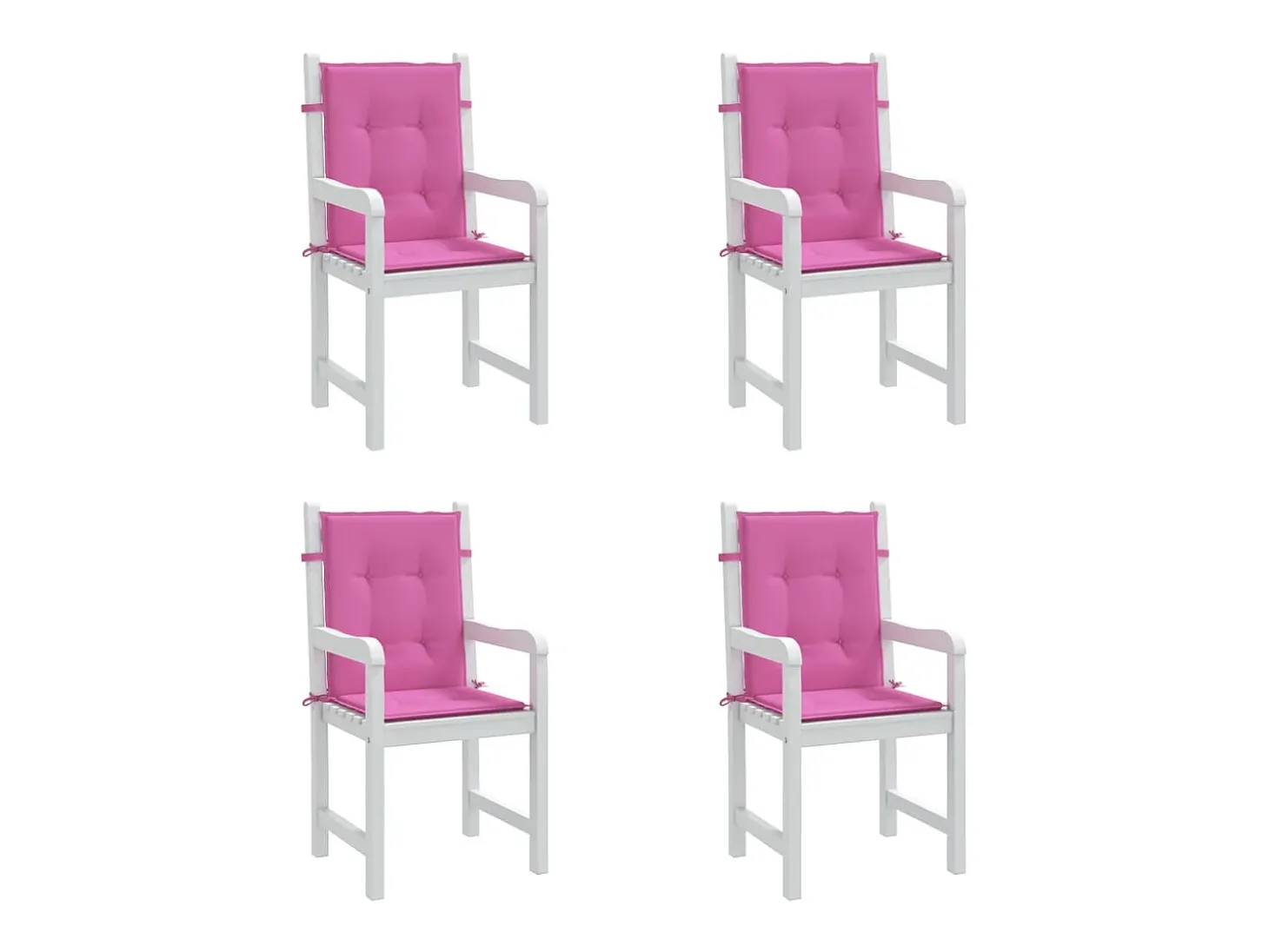 Cojines para silla con respaldo bajo 4 unidades tela rosa